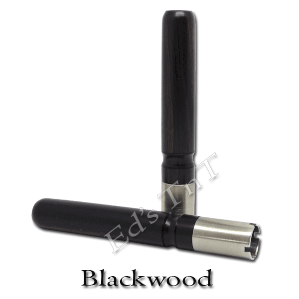 A wooden vapor stem, made of African Blackwood, with a stainless steel tip and screen, intended for use with Arizer Solo vaporizers.