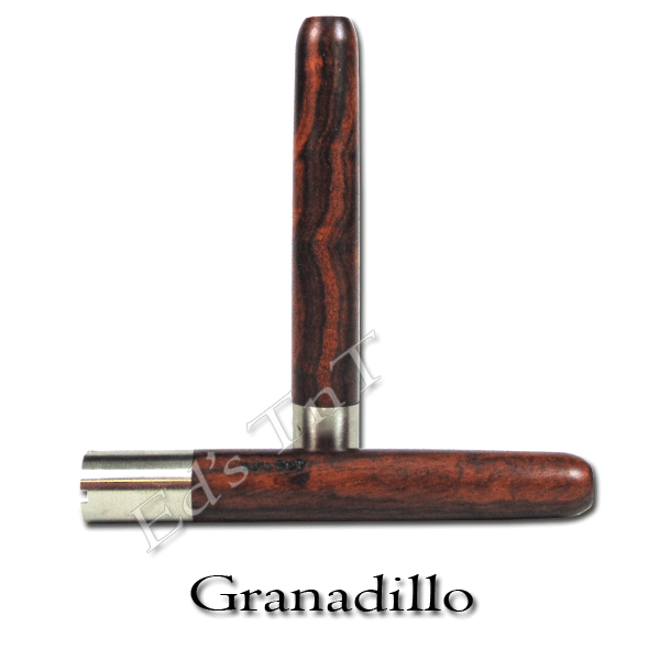 A wooden vapor stem, made of Granadillo wood, with a stainless steel tip and screen, intended for use with Arizer Solo vaporizers.