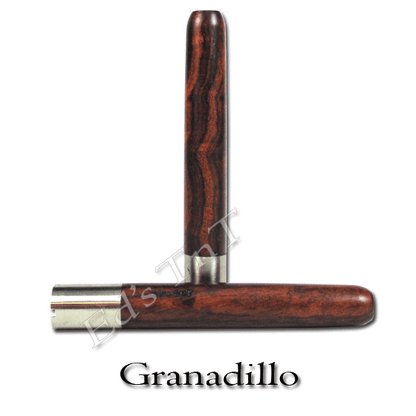 A wooden vapor stem, made of Granadillo wood, with a stainless steel tip and screen, intended for use with Arizer Solo vaporizers.