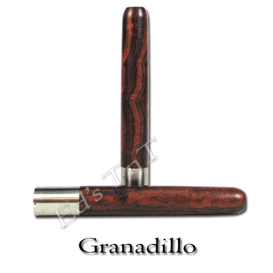 A wooden vapor stem, made of Granadillo wood, with a stainless steel tip and screen, intended for use with Arizer Solo vaporizers.